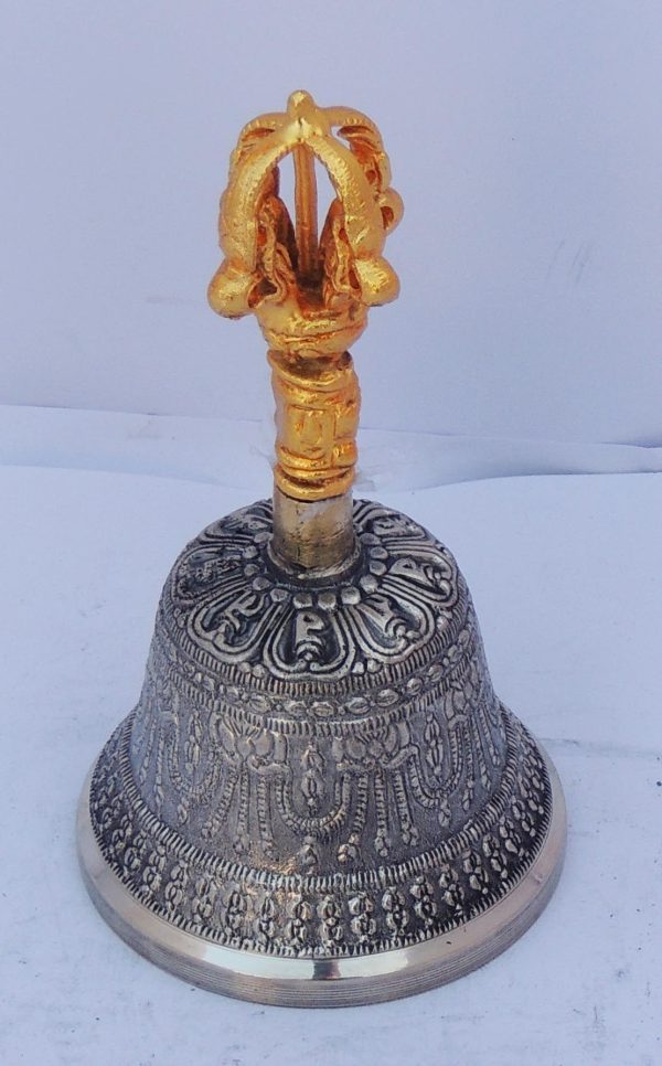 Pure Bronze Metal Hand Bell, Kansa Hand Bell No. 2 (ZMAS114 C) - Image 2