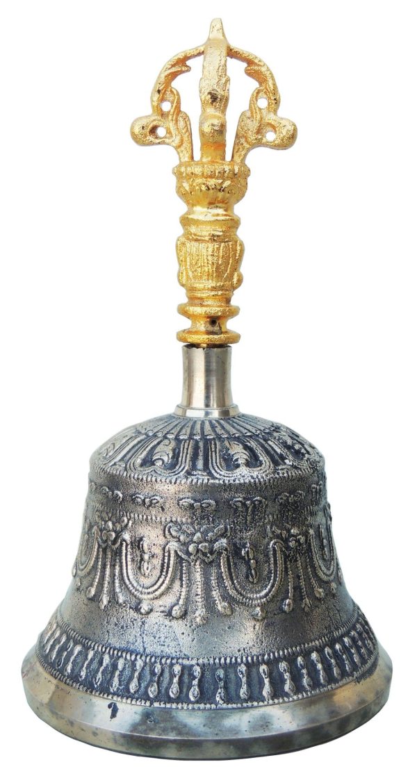 Pure Bronze Metal Hand Bell, Kansa Hand Bell No. 3 (ZMAS114 D)