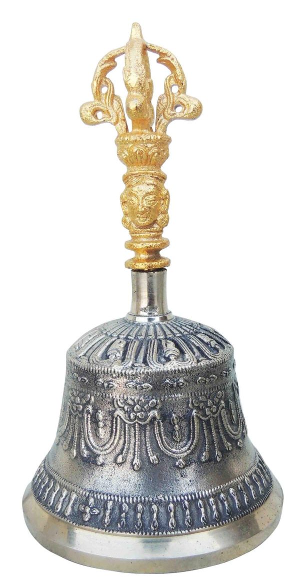 Pure Bronze Metal Hand Bell, Kansa Hand Bell No. 3 (ZMAS114 D) - Image 2