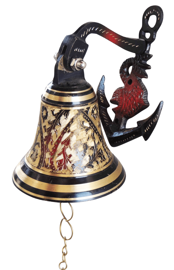 Brass Wall Hanging Anchor Door Bell Black (ZMAS115 C)