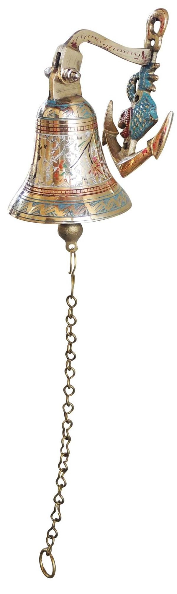 Brass Wall Hanging Anchor Door Bell Coloured (ZMAS115 E) - Image 2