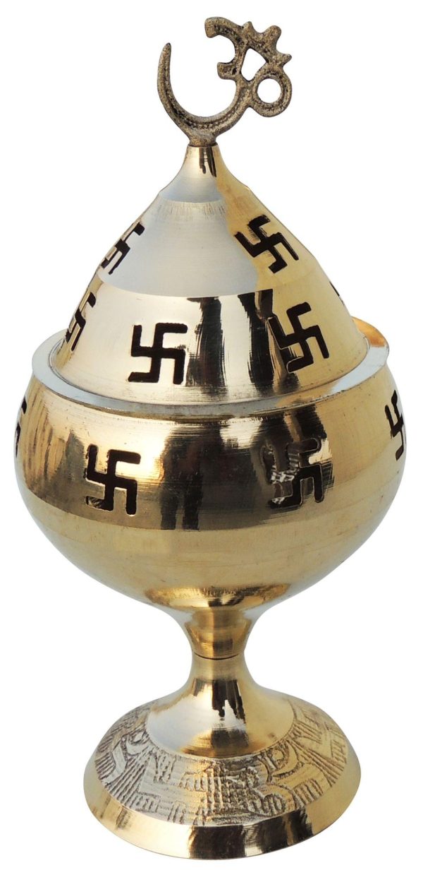 Brass Table Decor Oil Lamp Om Pakija Deepak (ZMAS164 F) - Image 2