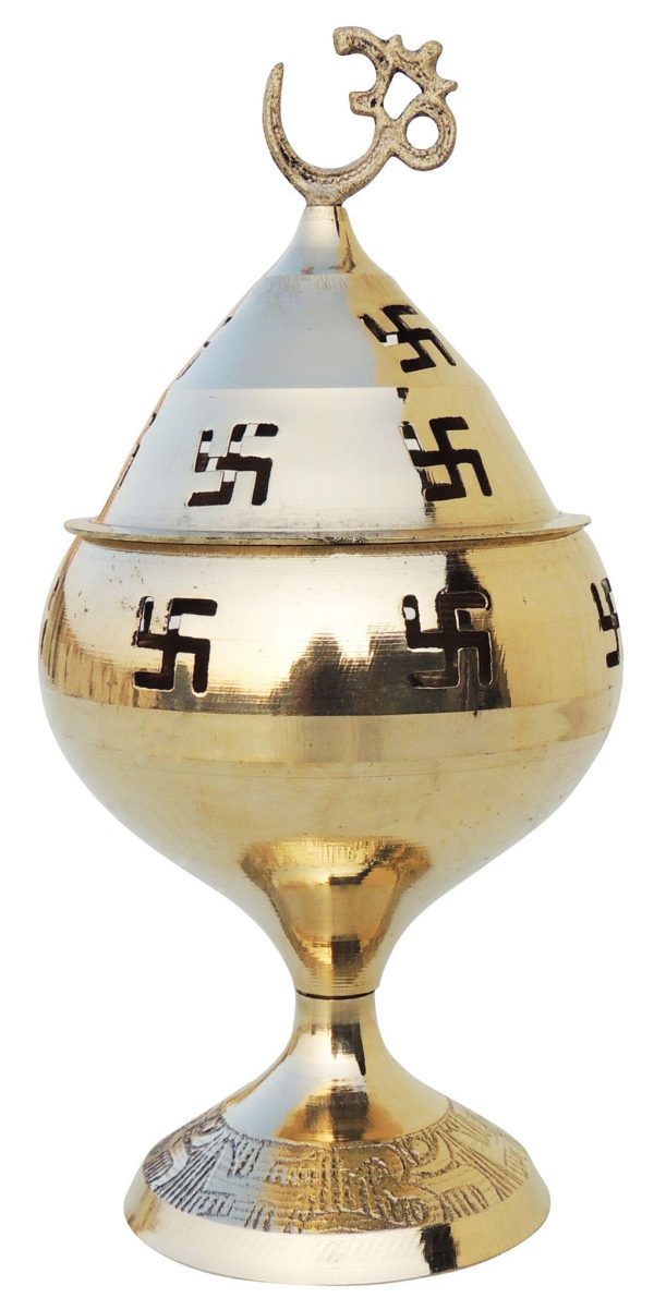 Brass Table Decor Oil Lamp Om Pakija Deepak (ZMAS164 F)