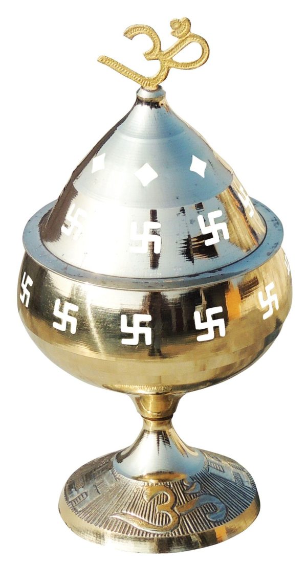 Brass Table Decor Oil Lamp Om Pakija Deepak (ZMAS164 K)