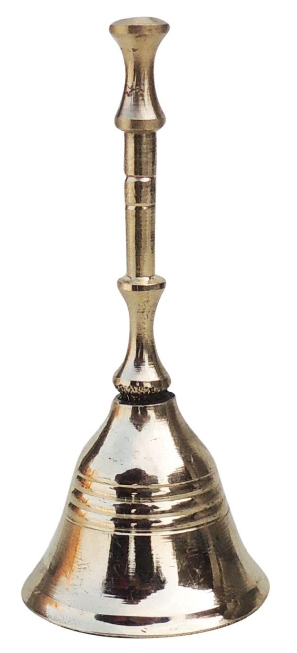 Brass Temple Hand Bell, Gol Dandi Ganti No. 1 (ZMAS183 A) - Image 2