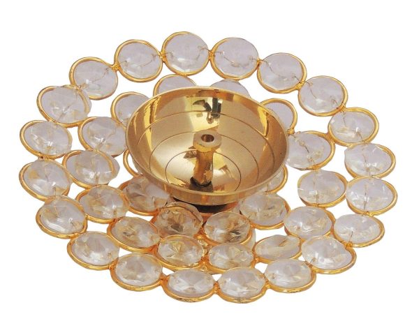 Brass Table Decor Oil Lamp Crystal Deepak (ZMAS217 A) - Image 3