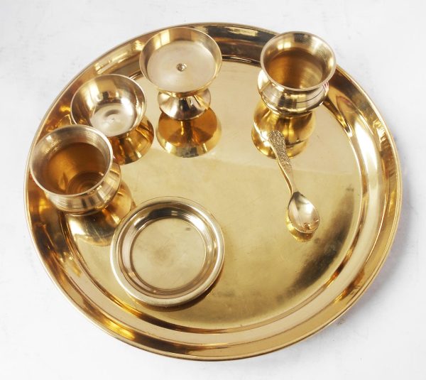 Brass Jain Swaraj Puja Thali Set (ZMAS395 D)