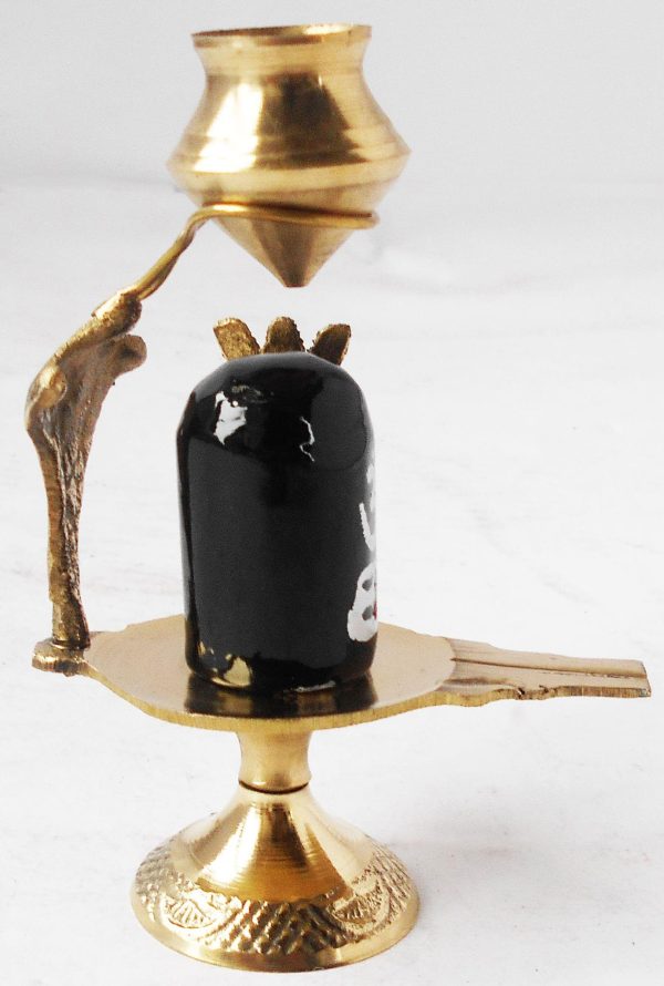 Brass Shiv Ling Black Stone No. 2 (ZMAS396 C) - Image 2