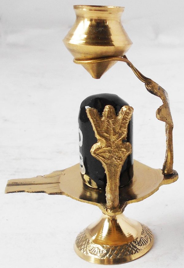 Brass Shiv Ling Black Stone No. 2 (ZMAS396 C) - Image 3