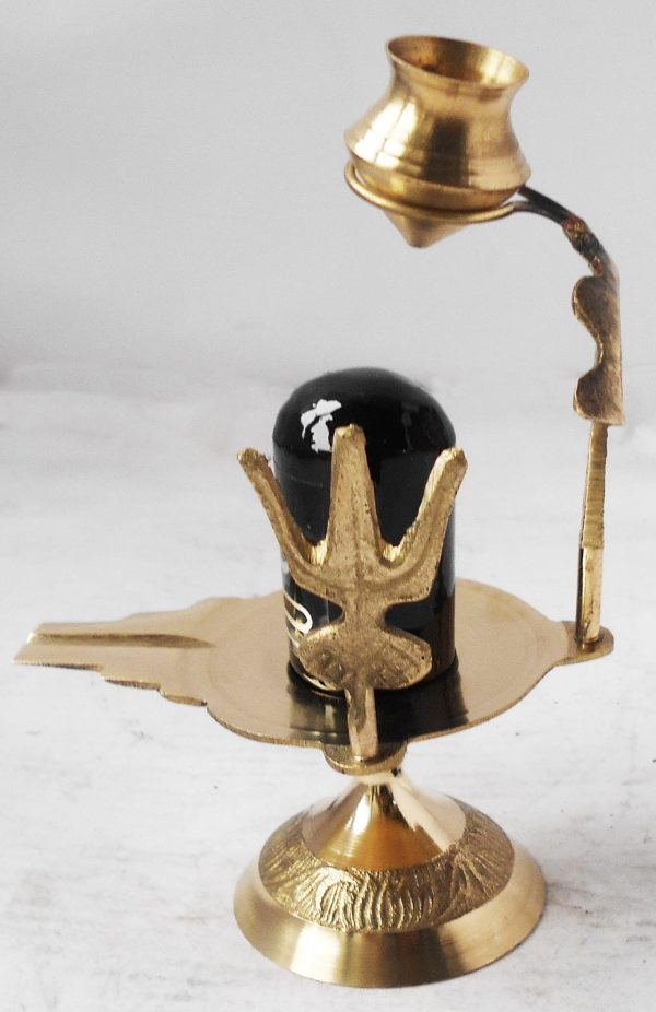 Brass Shiv Ling Black Stone No. 3 (ZMAS396 D) - Image 2