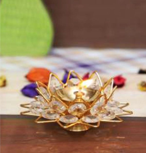 Brass Fancy Bowl Crystal Deepak No. 4 (ZMAS423 D) - Image 3