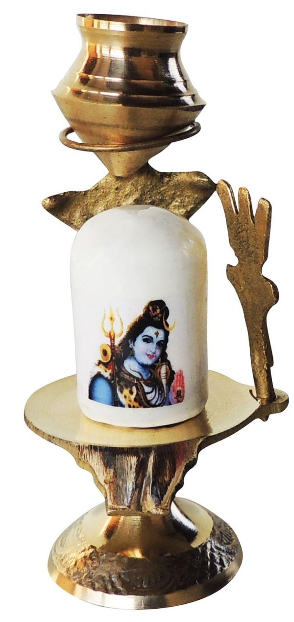 Brass Shiv Ling White Stone No. 0 (ZMAS462 A)