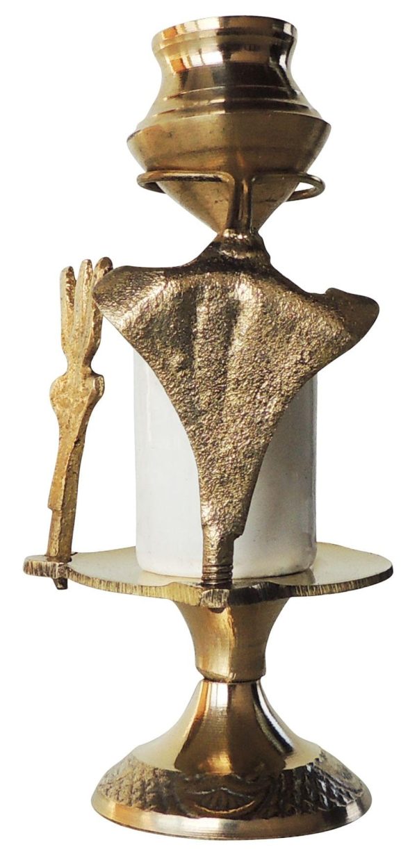 Brass Shiv Ling White Stone No. 0 (ZMAS462 A) - Image 3